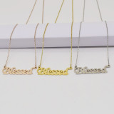 Blessed stainless steel 45CM necklace simple creative letter pendant lucky couple gift