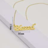 Blessed stainless steel 45CM necklace simple creative letter pendant lucky couple gift