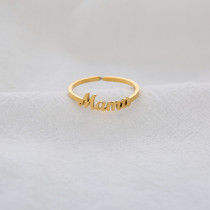 Mama Stainless Steel Letter ring Mother's Day Ladies Gift Adjustable opening