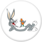 20MM   Cartoon  rabbit  duck   Print   glass  snaps buttons