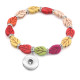 1 buttons With  snap leaf Natural stone Elasticity  bracelet fit18&20MM  snaps jewelry