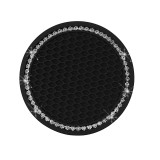 Diamond-studded car coaster silicone car anti-skid pad round thermal insulation soft rubber car diamond-studded water coaster