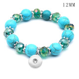 1 buttons With  snap turquoise Elasticity  bracelet fit12MM  snaps jewelry