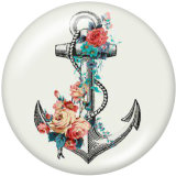 20MM   Flower   Ship's   anchor   Print   glass  snaps buttons  Beach Ocean