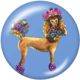 20MM  Flower   Dog   Print   glass  snaps buttons