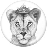 20MM  Tiger   Print   glass  snaps buttons