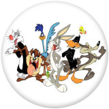 20MM   Cartoon  rabbit  duck   Print   glass  snaps buttons