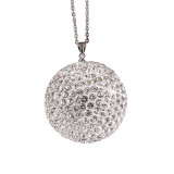 Car crystal ball pendant diamond car rearview mirror full of diamond decoration ornaments with stainless steel chain