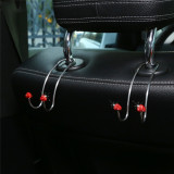 2pcs/lot loveheart Hook diamond-studded stainless steel car backrest hook Mobile phone holder