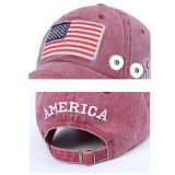 American flag summer sunscreen fit 18mm snap button beige Peaked cap snap button jewelry