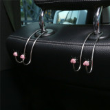 2pcs/lot loveheart Hook diamond-studded stainless steel car backrest hook Mobile phone holder