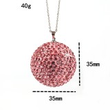 Car crystal ball pendant diamond car rearview mirror full of diamond decoration ornaments with stainless steel chain
