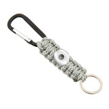 Survival carabiner key chain Seven core umbrella rope hand-woven key chain Outdoor hiking camping picnic fit 18&20MM snap buttom jewelry