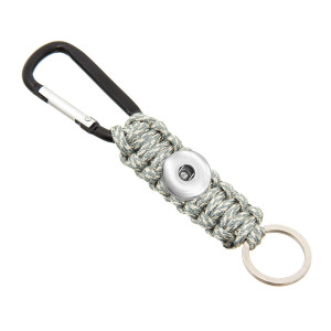 Survival carabiner key chain Seven core umbrella rope hand-woven key chain Outdoor hiking camping picnic fit 18&20MM snap buttom jewelry