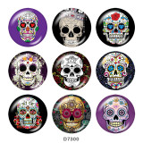 20MM  skull    Print   glass  snaps buttons