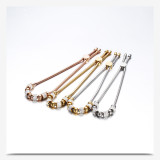 Diamond adjustable length titanium steel bracelet stainless steel bracelet
