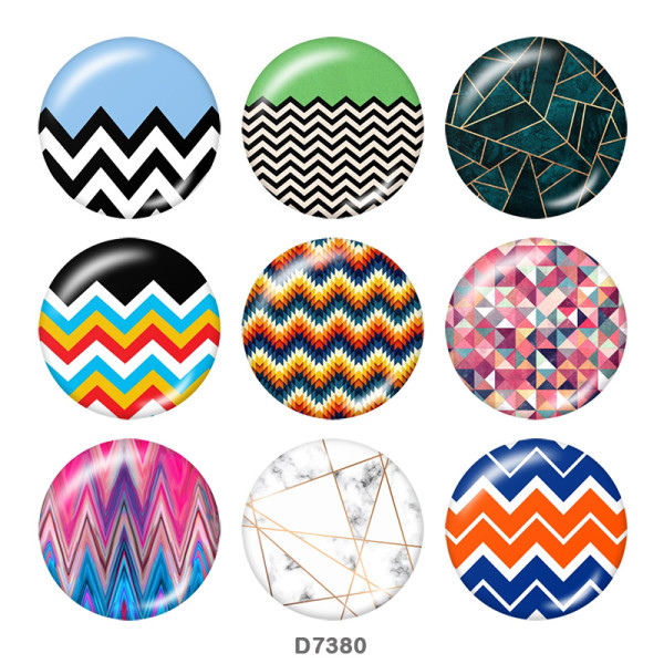 20MM   Pattern   Print   glass  snaps buttons