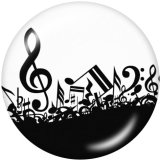 20MM   Music   Print   glass  snaps buttons