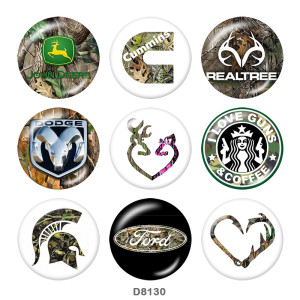 20MM  l  love guns  coffee  car Print   glass  snaps buttons