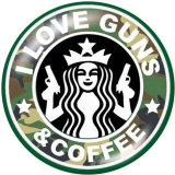 20MM  l  love guns  coffee  car Print   glass  snaps buttons