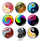20MM   yin and yang   Print   glass  snaps buttons