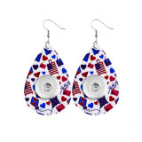 Independence Day Leather snap earring fit 20MM snaps style jewelry