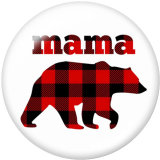 20MM   Deer Bear mom Print   glass  snaps buttons