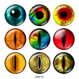 20MM   Pattern  eye  Print   glass  snaps buttons
