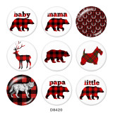 20MM   Deer Bear mom Print   glass  snaps buttons