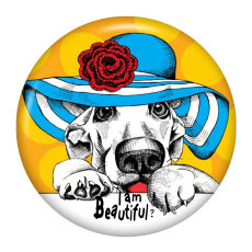 20MM Dog Cartoon Painted enamel metal snap buttons