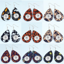 Halloween leather snap earring fit 20MM snaps style jewelry Drop shape