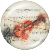 20MM  Music   Print   glass  snaps buttons