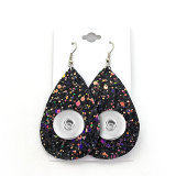 Sequins flashing Leather snap earring fit 20MM snaps style jewelry
