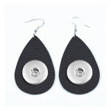 Solid color Leather snap earring fit 20MM snaps style jewelry Drop shape