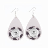 Ball games Leather snap earring fit 20MM snaps style jewelry Drop shape