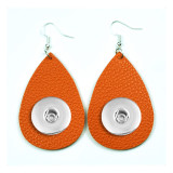 Solid color Leather snap earring fit 20MM snaps style jewelry Drop shape