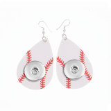 Ball games Leather snap earring fit 20MM snaps style jewelry Drop shape