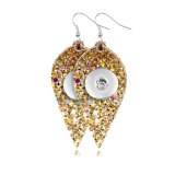 Sequins flashing Leather snap earring fit 20MM snaps style jewelry  earrings for women