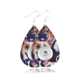 Cats and dogs Leather snap earring fit 20MM snaps style jewelry