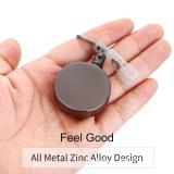 Black electroplating 4cm gun gray metal easy pull buckle anti-lost high elasticity retractable keychain easy to pull ID buckle