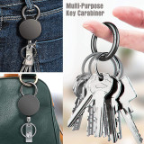 Black electroplated metal easy pull buckle retractable key buckle easy to pull with belt clip ID buckle high elastic cable puller