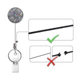 UV electroplating resin retractable diamond-studded glitter sequin Epoxy retractable easy-pull buckle ID buckle silver easy-pull