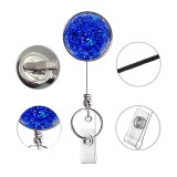 UV electroplating resin retractable diamond-studded glitter sequin Epoxy retractable easy-pull buckle ID buckle silver easy-pull