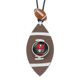 Team logo sport necklace with glass buckle Necklace with chain adjustable  fit 20MM chunks snaps jewelry