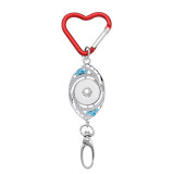 Love heart shape Rhinestone  Keychain Multifunctional hook Document hook Car Bag hook fit 18&20MM snap button jewelry