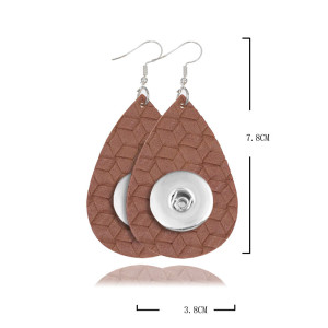 Leather texture Leather snap earring fit 20MM snaps style jewelry