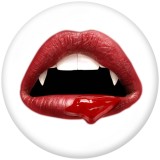 20MM   Lips  Print   glass  snaps buttons