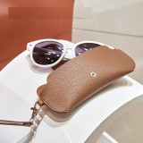 16.5*7CM Fashionable PVC double-sided leather glasses protective cover, portable leather mirror clip, hanging neck glasses bag, anti-lost glasses protective cover