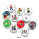 20MM   Game  Print   glass  snaps buttons