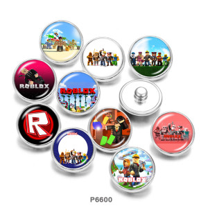 20MM   Game  Print   glass  snaps buttons